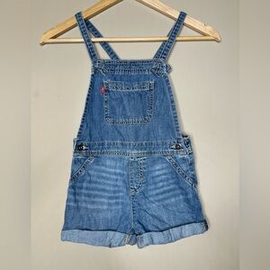 Levi's Denim Shortalls Bib‎ Overall Shorts Blue Girls Size 6x